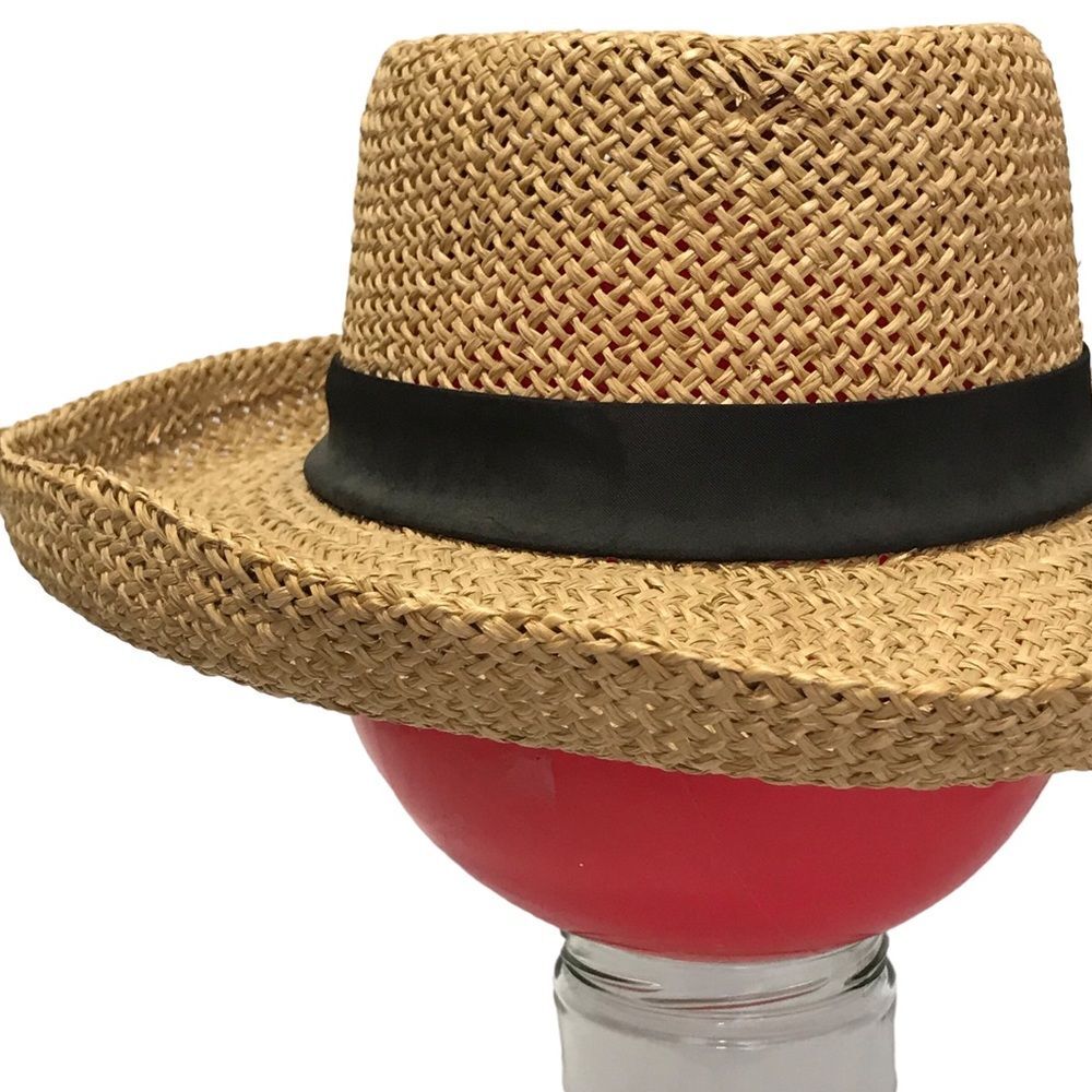 Importina Straw Hat Black Grosgrain Ribbon Bow Brimmed Summer Sun Hat - Picture 5 of 16